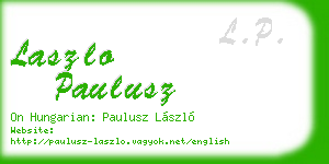 laszlo paulusz business card